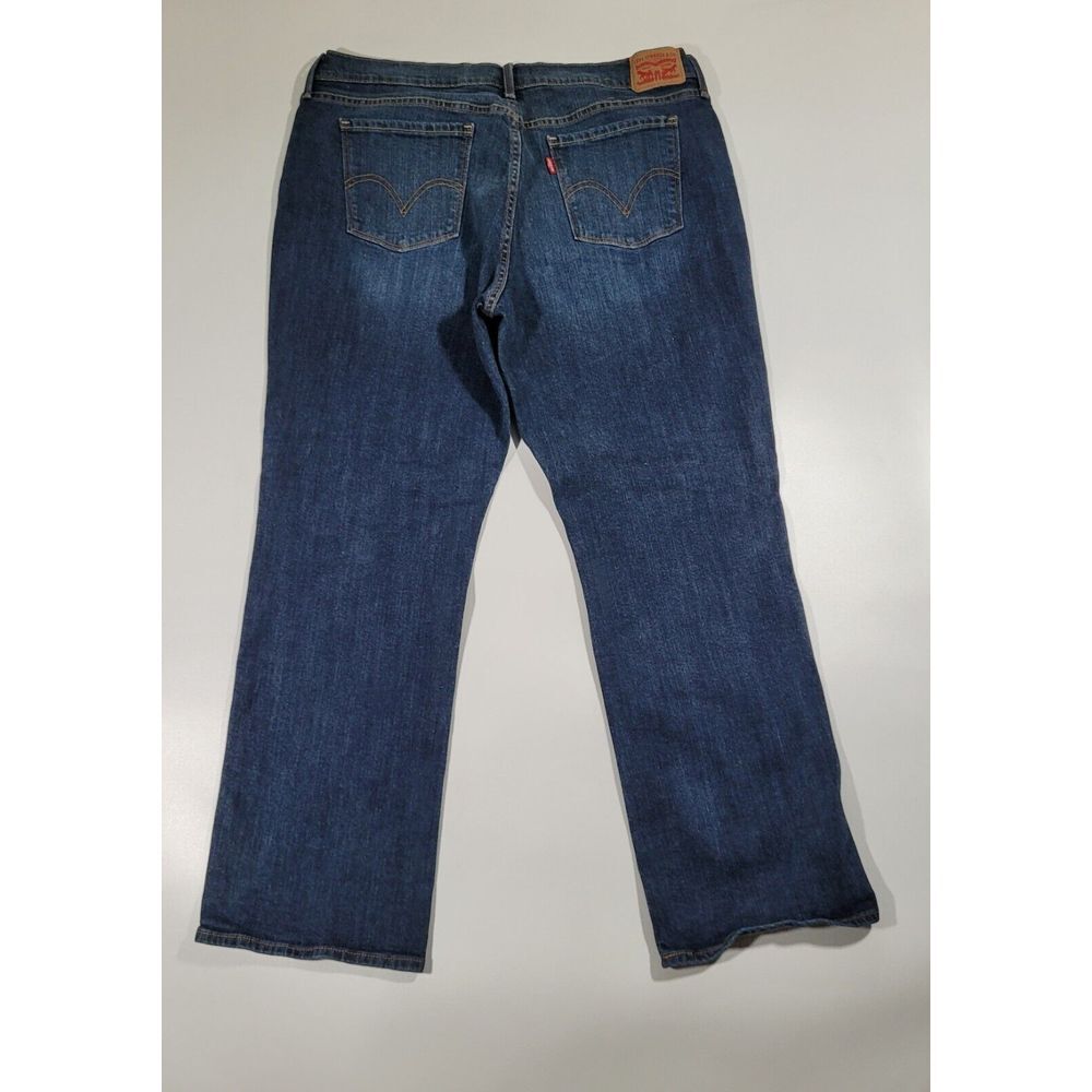 Levis 505 Straight Leg Jeans Womens 18 (actual 34x30) Blue Denim Mid Rise Zip
